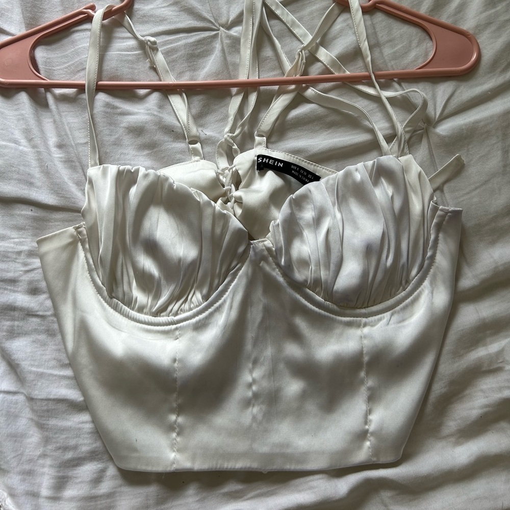 Lace up corset crop top